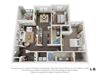 One Bed One Bath B5 Floor Plan at Villas at Stone Oak Ranch, Texas, 78727 at Villas at Stone Oak Ranch, Austin, Texas